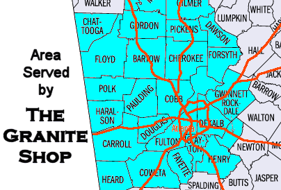 The Granite Shop - Atlanta Area Map