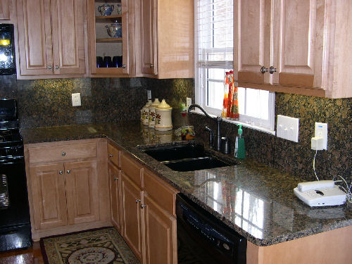 Baltic Brown - Full Height Granite Backsplash