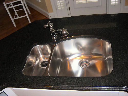 Brazil Black Granite - Ogee Edge - Undermount Stainless Steel Sink