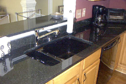 Brazil Black Granite - Undermount Black Cast Iron Sink